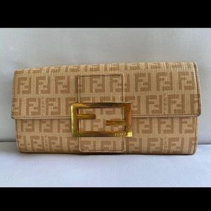 Fendi ZUCCA Zucchino Long
Wallet FF Canvas Purse